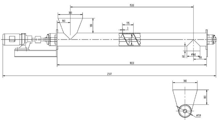 單管螺旋給料機(jī)圖紙